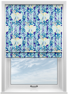 Faded Glamour, China Blue Stripe - Twist&Fit Roman Blind